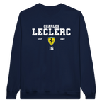 f111 merch navy color sweatshirt1 with charles-leclerc branding.