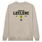 f111 merch sand color sweatshirt1 with charles-leclerc branding.