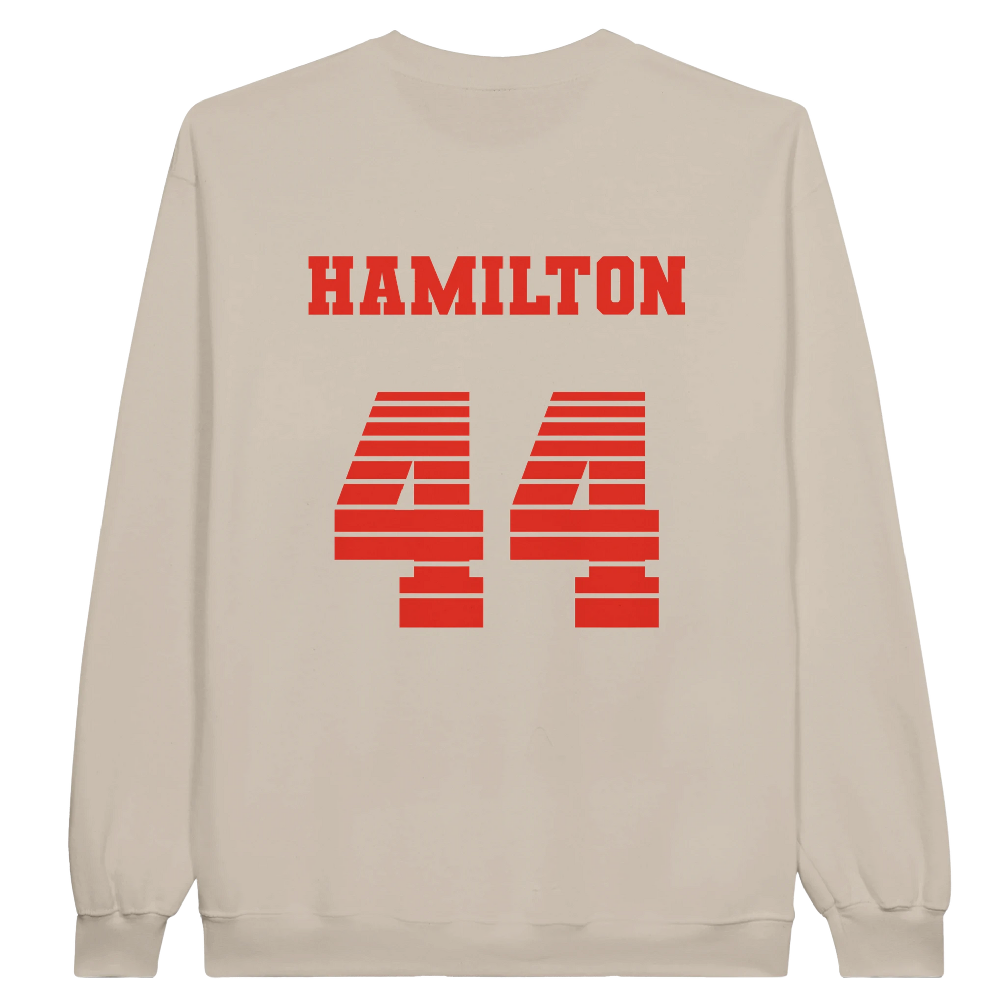 f111 merch sand color sweatshirt1 with lewis-hamilton branding.