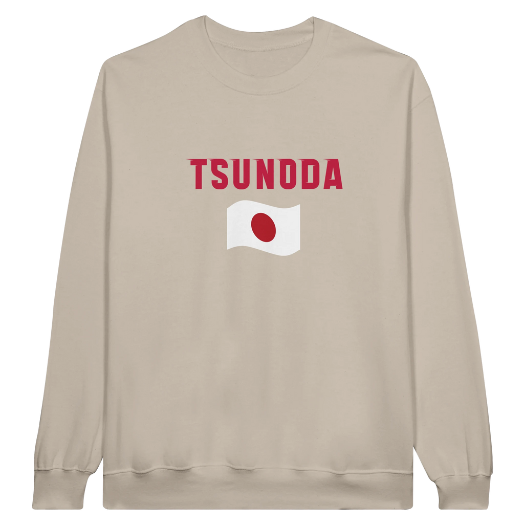 f111 merch sand color sweatshirt1 with yuki-tsunoda branding.