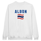 f111 merch white color sweatshirt1 with alex-albon branding.