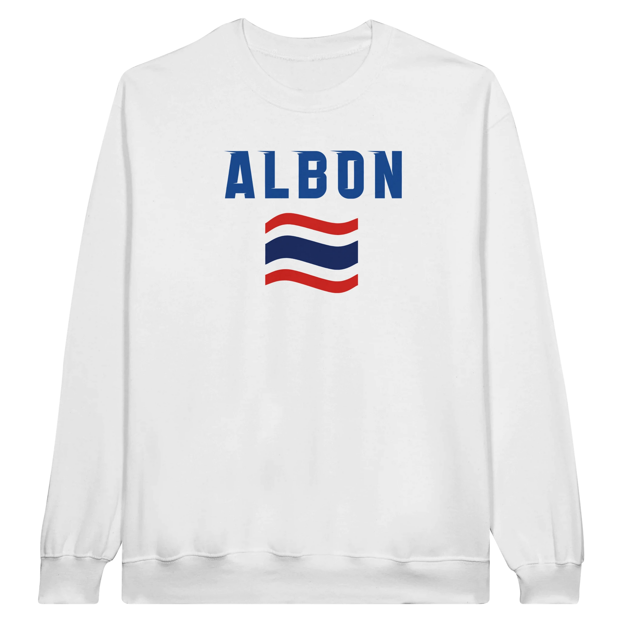 f111 merch white color sweatshirt1 with alex-albon branding.