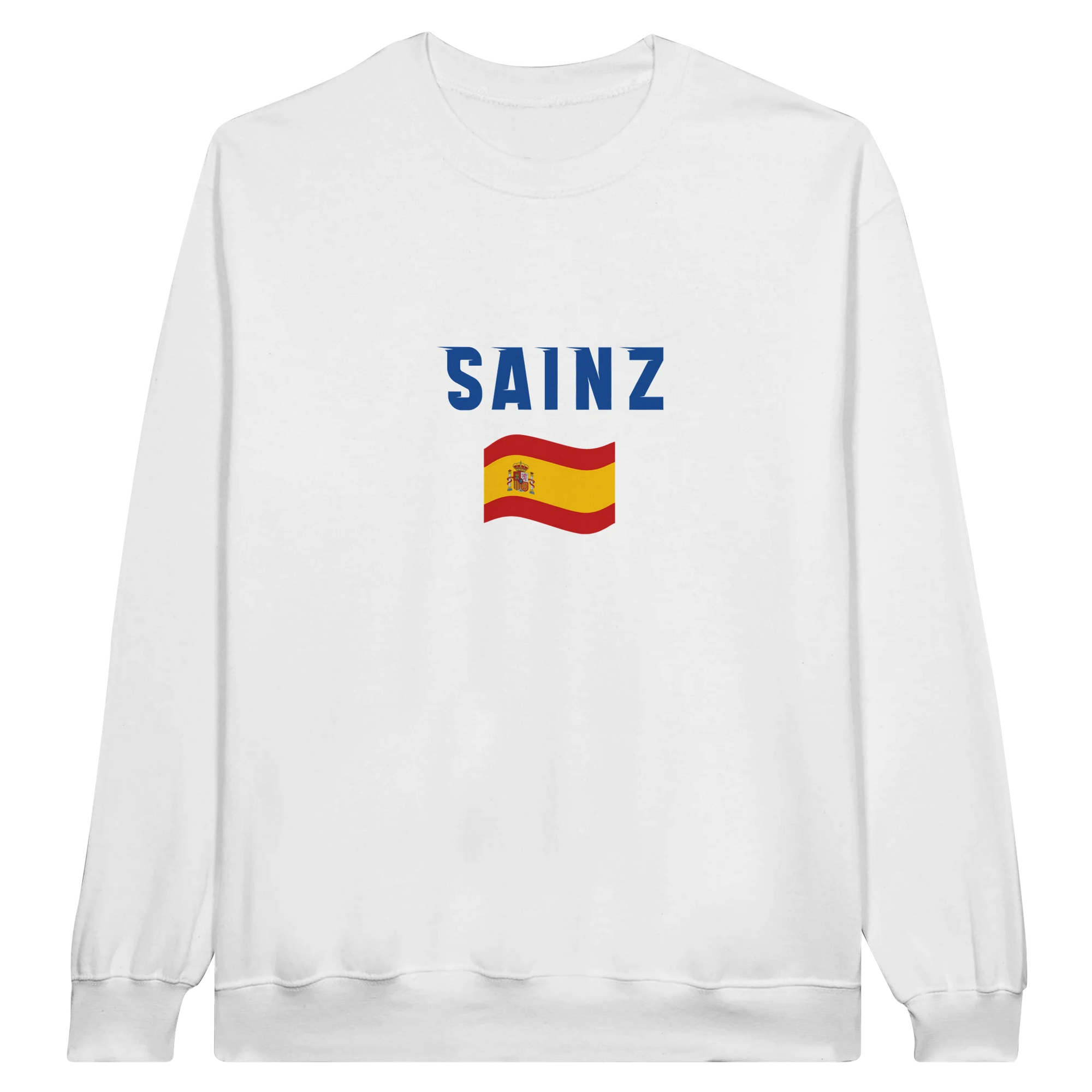 f111 merch white color sweatshirt1 with carlos-sainz branding.