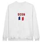 f111 merch white color sweatshirt1 with esteban-ocon branding.