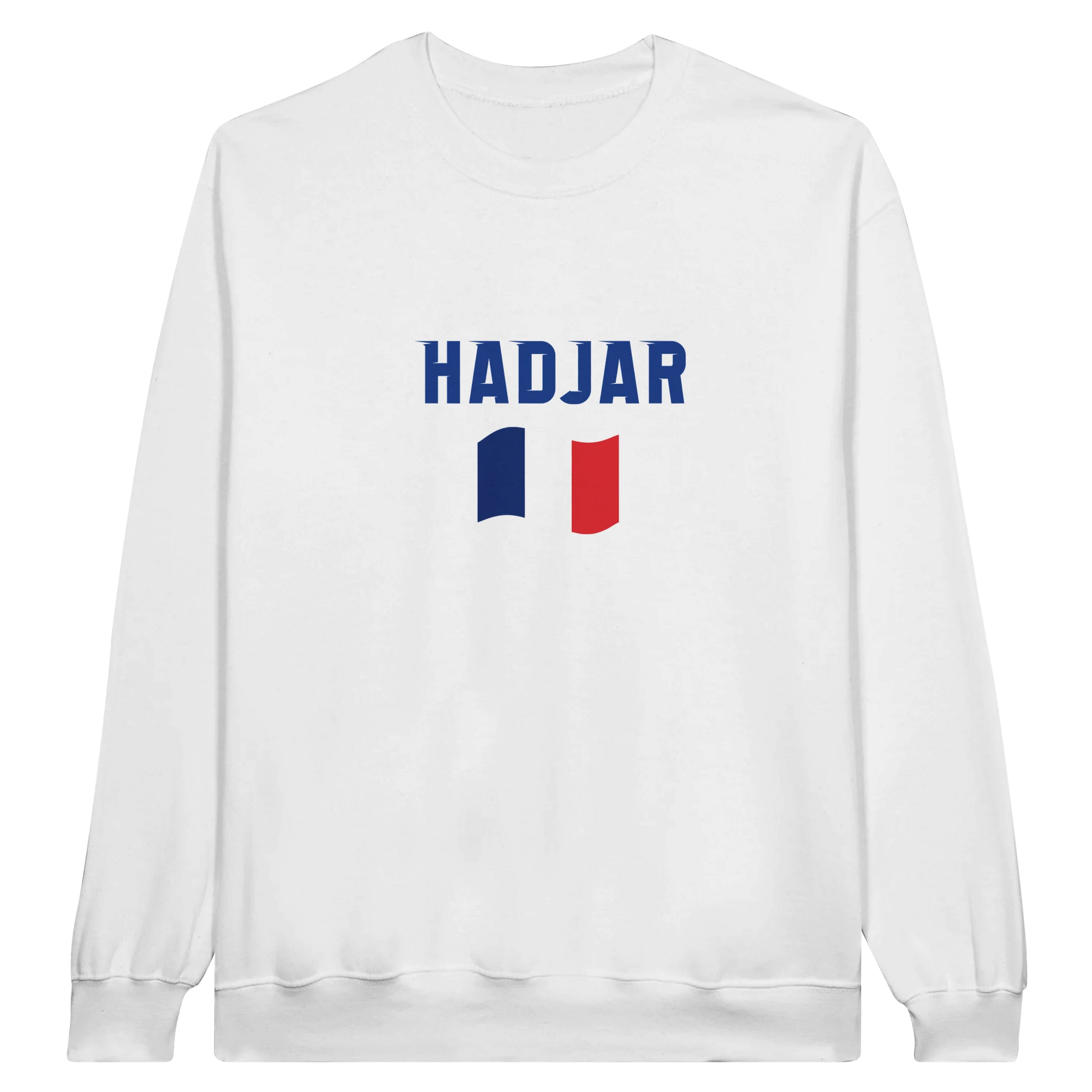 f111 merch white color sweatshirt1 with isack-hadjar branding.