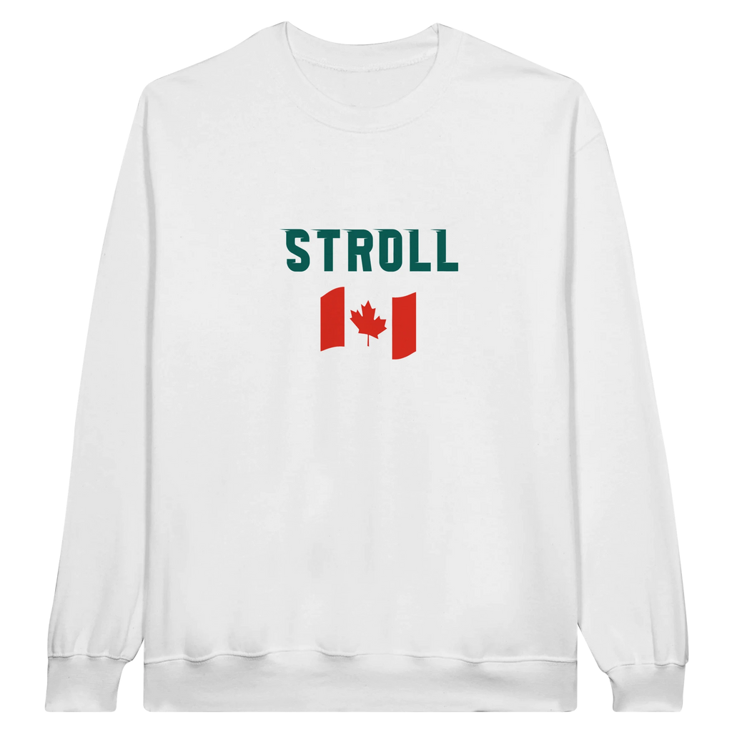 f111 merch white color sweatshirt1 with lance-stroll branding.