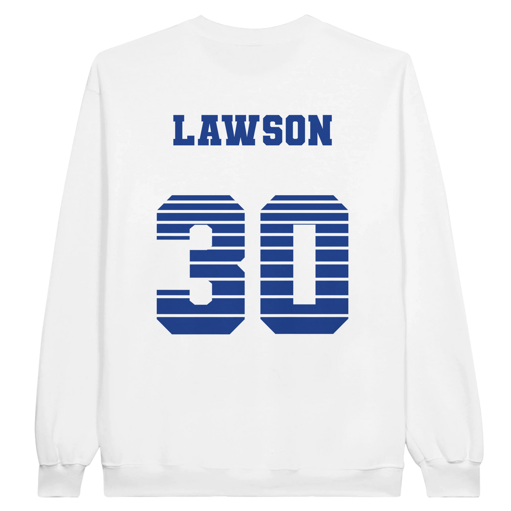 f111 merch white color sweatshirt1 with liam-lawson branding.