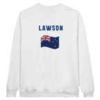 f111 merch white color sweatshirt1 with liam-lawson branding.