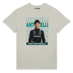 f111 merch ash color t-shirt with antonelli branding.