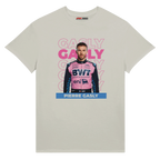 f111 merch ash color t-shirt with gasly branding.