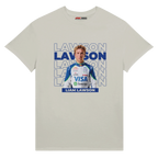 f111 merch ash color t-shirt with lawson branding.