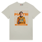 f111 merch ash color t-shirt with piastri branding.