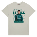 f111 merch ash color t-shirt with stroll branding.