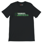 f111 merch black color t-shirt with gabriel-bortoleto branding.