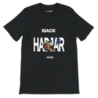 f111 merch black color t-shirt with hadjar branding.