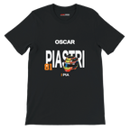 f111 merch black color t-shirt with piastri branding.
