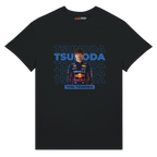 f111 merch black color t-shirt with tsunoda branding.