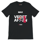 f111 merch black color t-shirt with verstappen branding.