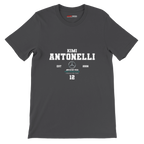 f111 merch dark-grey color t-shirt with antonelli branding.