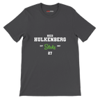 f111 merch dark-grey color t-shirt with nico-hulkenberg branding.