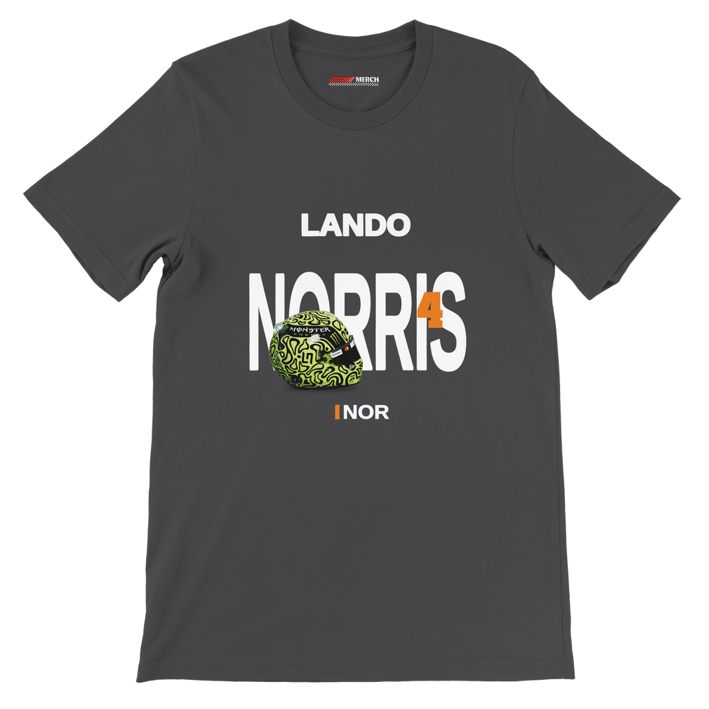 f111 merch dark-grey color t-shirt with norris branding.