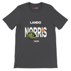 f111 merch dark-grey color t-shirt with norris branding.