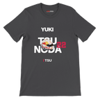 f111 merch dark-grey color t-shirt with tsunoda branding.