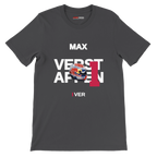 f111 merch dark-grey color t-shirt with verstappen branding.