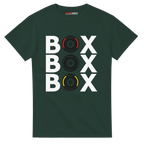 f111 merch forest-green color t-shirt with box-box-box branding.
