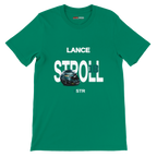 f111 merch kelly color t-shirt with stroll branding.