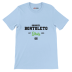 f111 merch light-blue color t-shirt with bortoleto branding.