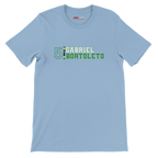 f111 merch light-blue color t-shirt with gabriel-bortoleto branding.