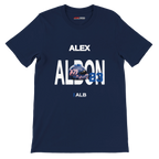 f111 merch navy color t-shirt with albon branding.