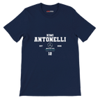f111 merch navy color t-shirt with antonelli branding.