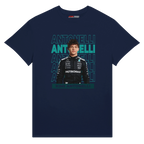 f111 merch navy color t-shirt with antonelli branding.