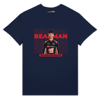 f111 merch navy color t-shirt with bearman branding.