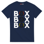 f111 merch navy color t-shirt with box-box-box branding.