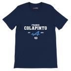 f111 merch navy color t-shirt with colapinto branding.