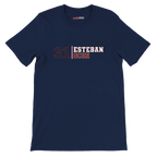 f111 merch navy color t-shirt with esteban-ocon branding.