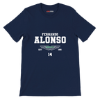 f111 merch navy color t-shirt with fernando-alonso branding.
