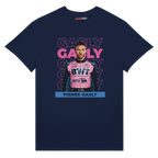 f111 merch navy color t-shirt with gasly branding.