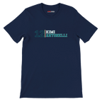 f111 merch navy color t-shirt with kimi-antonelli branding.