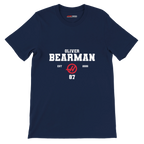 f111 merch navy color t-shirt with oliver-bearman branding.