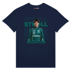 f111 merch navy color t-shirt with stroll branding.