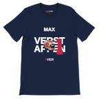 f111 merch navy color t-shirt with verstappen branding.