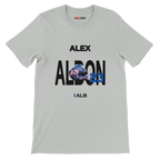 f111 merch silver color t-shirt with albon branding.