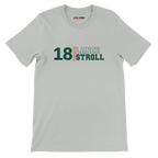 f111 merch silver color t-shirt with lance-stroll branding.