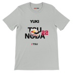 f111 merch silver color t-shirt with tsunoda branding.