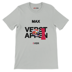 f111 merch silver color t-shirt with verstappen branding.
