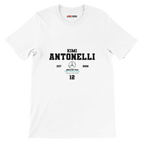 f111 merch white color t-shirt with antonelli branding.